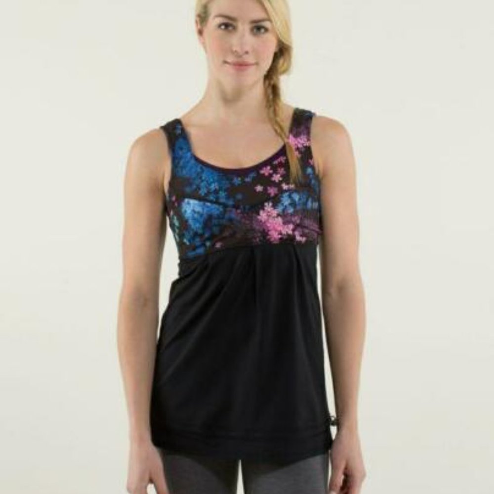 Lululemon Tame Me Tank Petal Pop black floral